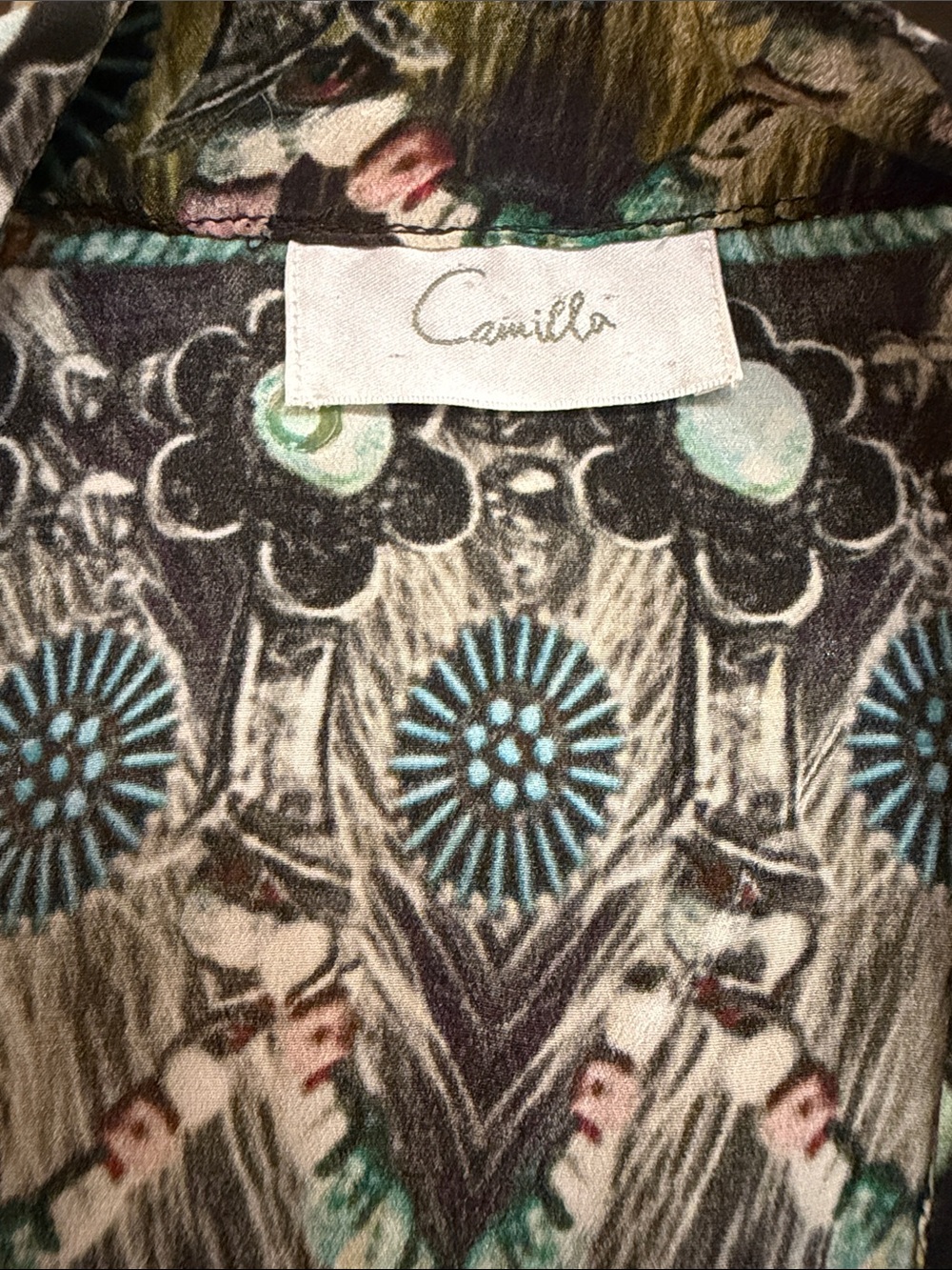 Camilla Animal Print Leopard Silk Caftan Swimsuit Cover-up Multicolor - Picture 12 of 12